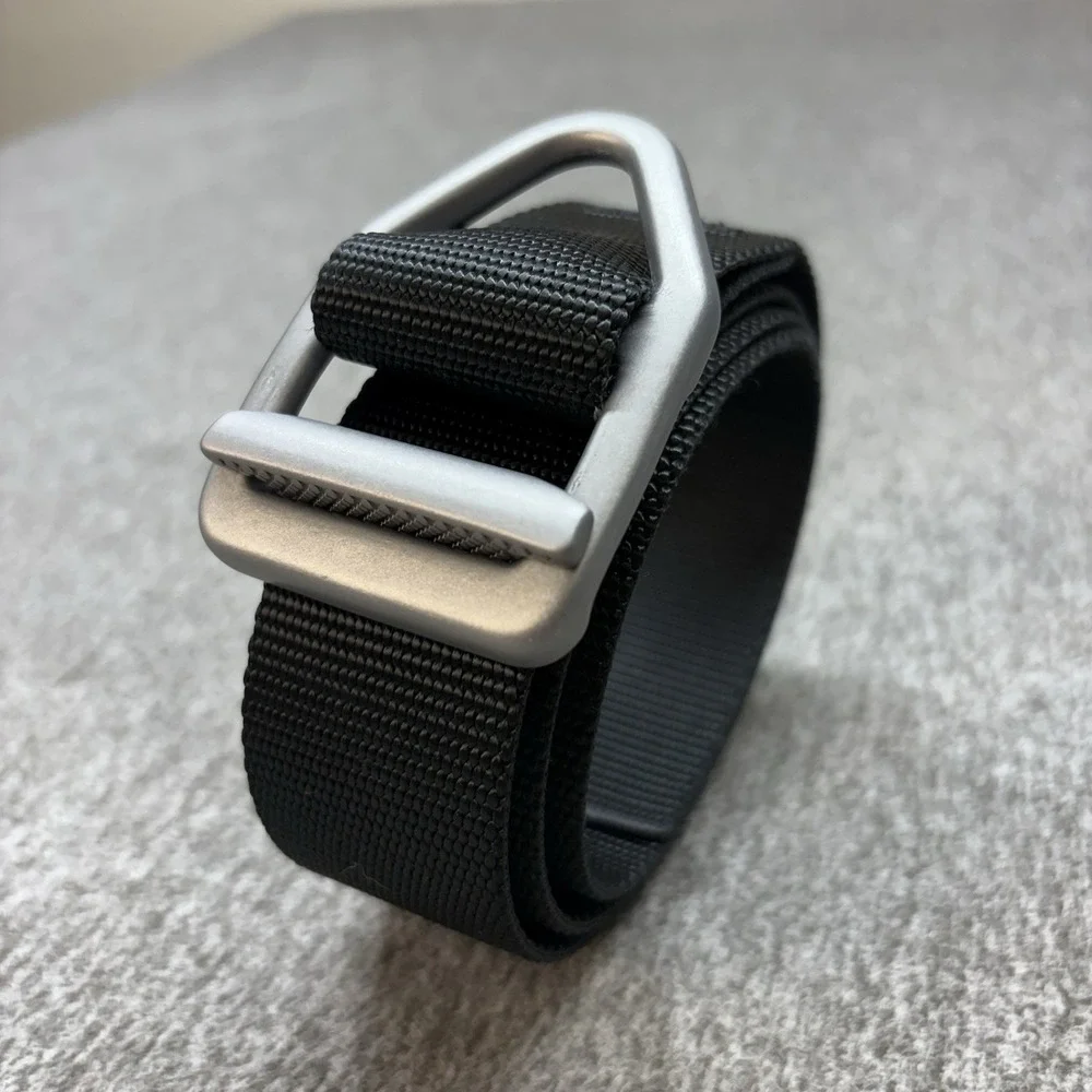 Bison Designs Heavy Duty Gunmetal Buckle Webbed Nylon Belt Sz M 44